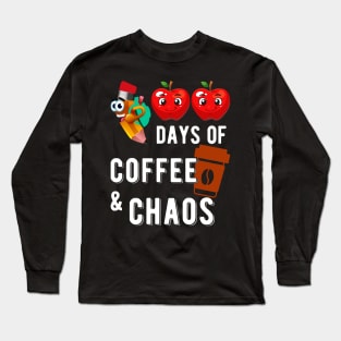 100 days of coffee & chaos Long Sleeve T-Shirt